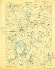 Middleboro, Massachusetts 1888 (1888) USGS Old Topo Map Reprint 15x15 MA Quad 352846