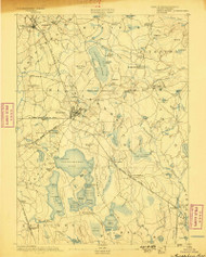 Middleboro, Massachusetts 1893 (1898) USGS Old Topo Map Reprint 15x15 MA Quad 352848