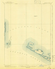 Muskeget, Massachusetts 1899 (1943) USGS Old Topo Map Reprint 15x15 MA Quad 352867