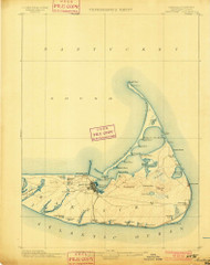 Nantucket, Massachusetts 1901 (1901) USGS Old Topo Map Reprint 15x15 MA Quad 352872