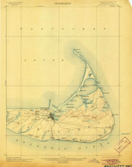 Nantucket, Massachusetts 1901 (1905) USGS Old Topo Map Reprint 15x15 MA Quad 352873