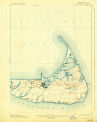 Nantucket, Massachusetts 1901 (1927) USGS Old Topo Map Reprint 15x15 MA Quad 352876