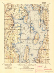 Narrangansett Bay, Rhode Island 1919 (1921) USGS Old Topo Map Reprint 15x15 MA Quad 353508