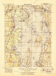 Narrangansett Bay, Rhode Island 1919 (1921) USGS Old Topo Map Reprint 15x15 MA Quad 353509