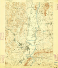 Northampton, Massachusetts 1891 (1891) USGS Old Topo Map Reprint 15x15 MA Quad 352899