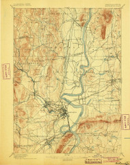 Northampton, Massachusetts 1895 (1904) USGS Old Topo Map Reprint 15x15 MA Quad 352903