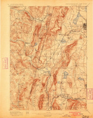 Pittsfield, Massachusetts 1897 (1900) USGS Old Topo Map Reprint 15x15 MA Quad 352938