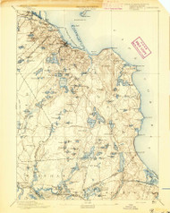Plymouth, Massachusetts 1894 (1894) USGS Old Topo Map Reprint 15x15 MA Quad 352954