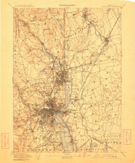Providence, Rhode Island 1894 (1911) USGS Old Topo Map Reprint 15x15 MA Quad 353524