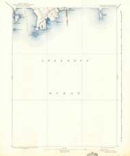 Sakonnet, Rhode Island 1893 (1938) USGS Old Topo Map Reprint 15x15 MA Quad 353532