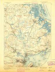 Salem, Massachusetts 1888 (1888) USGS Old Topo Map Reprint 15x15 MA Quad 352998