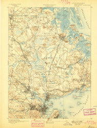 Salem, Massachusetts 1893 (1897) USGS Old Topo Map Reprint 15x15 MA Quad 353000