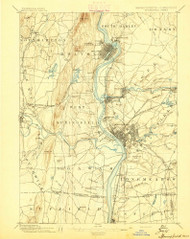 Springfield, Massachusetts 1895 (1895) USGS Old Topo Map Reprint 15x15 MA Quad 353052