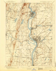 Springfield, Massachusetts 1895 (1940) USGS Old Topo Map Reprint 15x15 MA Quad 353034