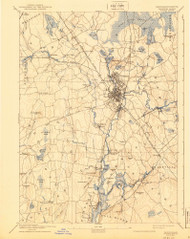 Taunton, Massachusetts 1893 (1940) USGS Old Topo Map Reprint 15x15 MA Quad 353057