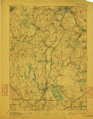 Webster, Massachusetts 1892 (1911) USGS Old Topo Map Reprint 15x15 MA Quad 353091