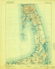 Wellfleet, Massachusetts 1893 (1918) USGS Old Topo Map Reprint 15x15 MA Quad 353104