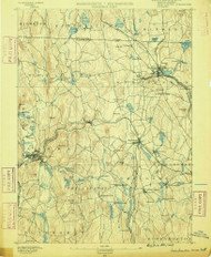 Winchendon, Massachusetts 1890 (1890) USGS Old Topo Map Reprint 15x15 MA Quad 353120