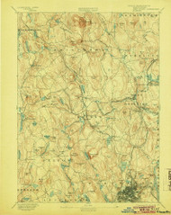 Worcester, Massachusetts 1892 (1904) USGS Old Topo Map Reprint 15x15 MA Quad 353132