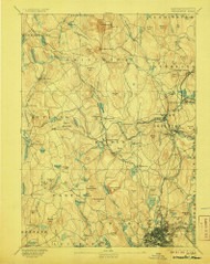 Worcester, Massachusetts 1892 (1906) USGS Old Topo Map Reprint 15x15 MA Quad 353133