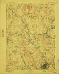 Worcester, Massachusetts 1892 (1912) USGS Old Topo Map Reprint 15x15 MA Quad 353134