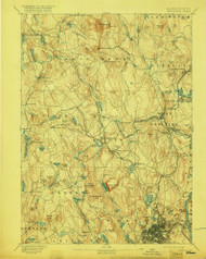 Worcester, Massachusetts 1892 (1917) USGS Old Topo Map Reprint 15x15 MA Quad 353136