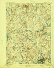 Worcester, Massachusetts 1892 (1924) USGS Old Topo Map Reprint 15x15 MA Quad 353138