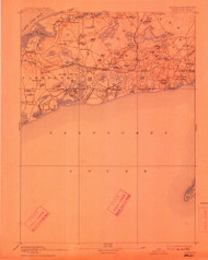 Yarmouth, Massachusetts 1893 (1912) USGS Old Topo Map Reprint 15x15 MA Quad 353151