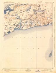 Yarmouth, Massachusetts 1893 (1942) USGS Old Topo Map Reprint 15x15 MA Quad 353144