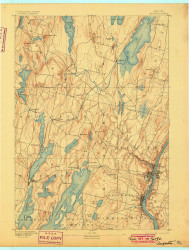Augusta, Maine 1892 (1899) USGS Old Topo Map Reprint 15x15 ME Quad 807352
