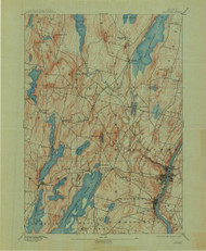 Augusta, Maine 1892 (1912) USGS Old Topo Map Reprint 15x15 ME Quad 807350