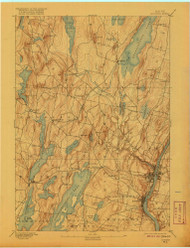 Augusta, Maine 1892 (1920) USGS Old Topo Map Reprint 15x15 ME Quad 807349