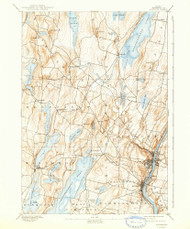 Augusta, Maine 1892 (1942) USGS Old Topo Map Reprint 15x15 ME Quad 460129