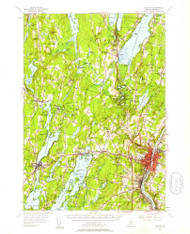 Augusta, Maine 1956 (1958) USGS Old Topo Map Reprint 15x15 ME Quad 460134