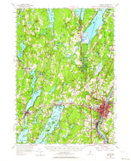 Augusta, Maine 1956 (1964) USGS Old Topo Map Reprint 15x15 ME Quad 460135