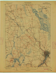 Bangor, Maine 1902 (1913) USGS Old Topo Map Reprint 15x15 ME Quad 807355