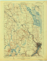 Bangor, Maine 1902 (1925) USGS Old Topo Map Reprint 15x15 ME Quad 807354