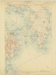 Bar Harbor, Maine 1904 (1904) USGS Old Topo Map Reprint 15x15 ME Quad 306454