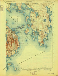 Bar Harbor, Maine 1904 (1932) USGS Old Topo Map Reprint 15x15 ME Quad 807359