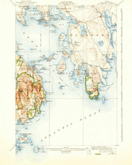 Bar Harbor, Maine 1904 (1940) USGS Old Topo Map Reprint 15x15 ME Quad 460148