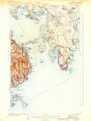 Bar Harbor, Maine 1942 (1942) USGS Old Topo Map Reprint 15x15 ME Quad 460149