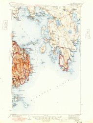 Bar Harbor, Maine 1942 (1948) USGS Old Topo Map Reprint 15x15 ME Quad 460152