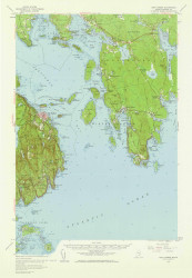 Bar Harbor, Maine 1956 (1960) USGS Old Topo Map Reprint 15x15 ME Quad 306455