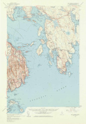 Bar Harbor, Maine 1956 (1960) USGS Old Topo Map Reprint 15x15 ME Quad 306456