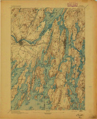 Bath, Maine 1894 (1894) USGS Old Topo Map Reprint 15x15 ME Quad 807368