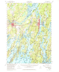 Bath, Maine 1957 (1968) USGS Old Topo Map Reprint 15x15 ME Quad 460165