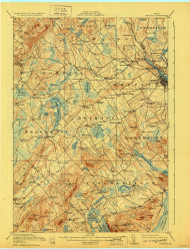Belfast, Maine 1917 (1929) USGS Old Topo Map Reprint 15x15 ME Quad 807369