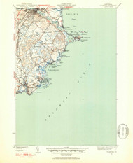 Biddeford, Maine 1941 (1952) USGS Old Topo Map Reprint 15x15 ME Quad 460200