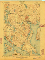 Blue Hill, Maine 1904 (1909) USGS Old Topo Map Reprint 15x15 ME Quad 807392