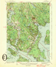 Blue Hill, Maine 1944 (1944) USGS Old Topo Map Reprint 15x15 ME Quad 460215